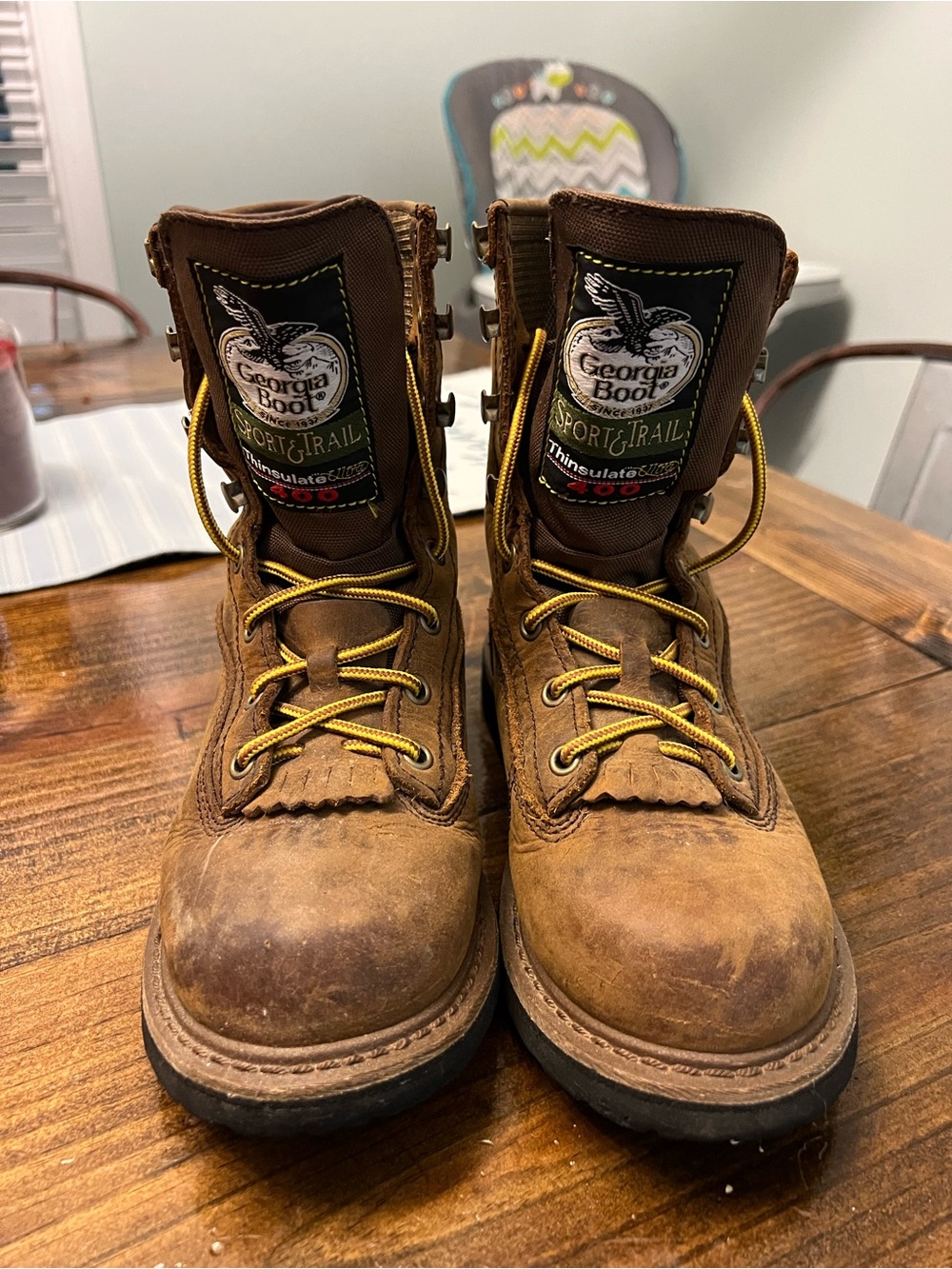 Georgia Boot Kids Tan Brown Lace-Up Work Boots